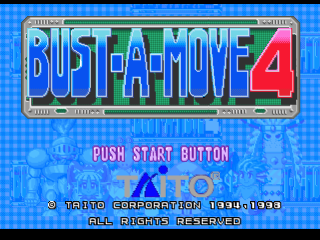 Bust-A-Move 4 title screen for Playstation